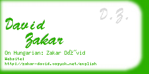 david zakar business card